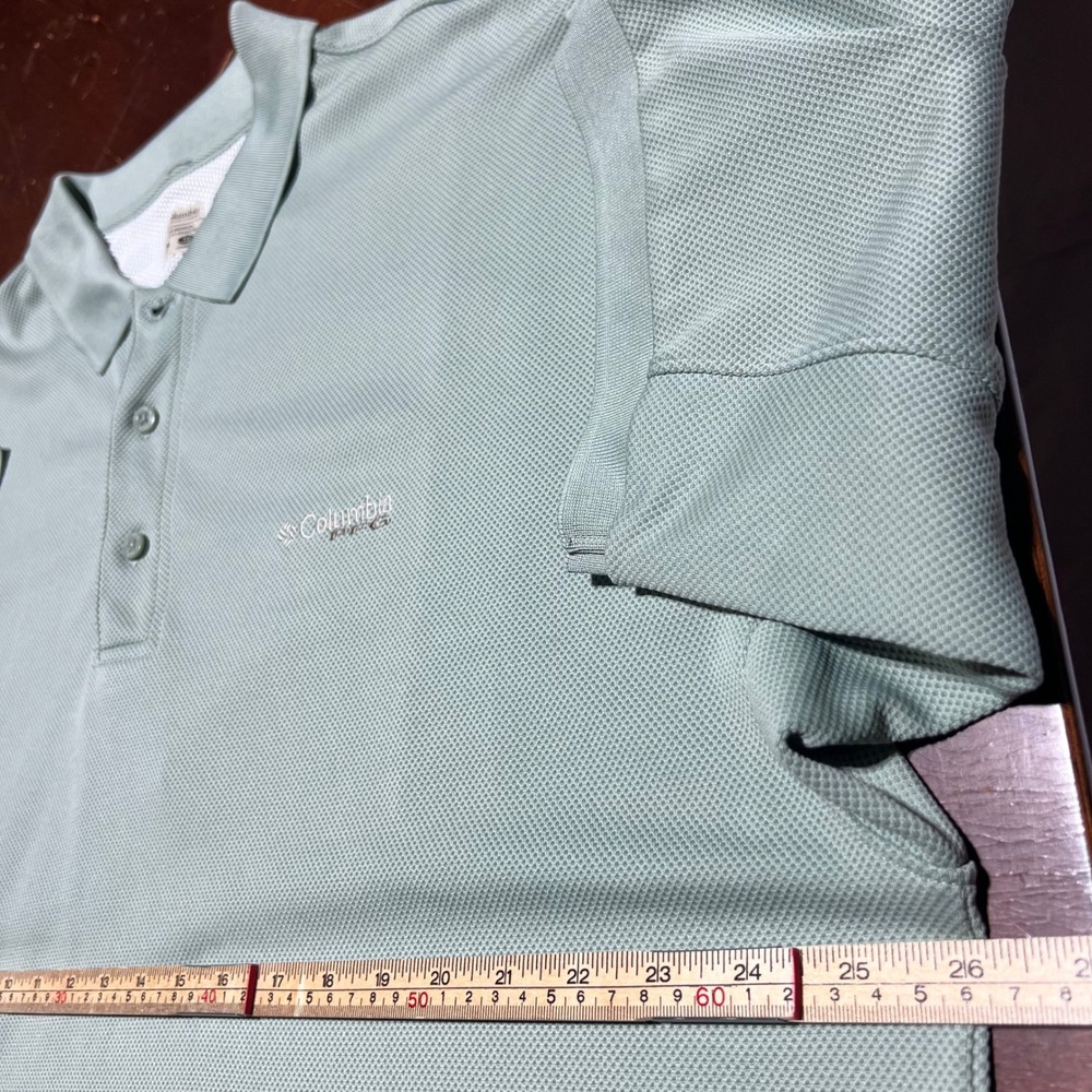Columbia PFG Mens XL Polo Shirt Sage Green Omni-Shade Short Sleeve Fishing Top - Picture 5 of 14